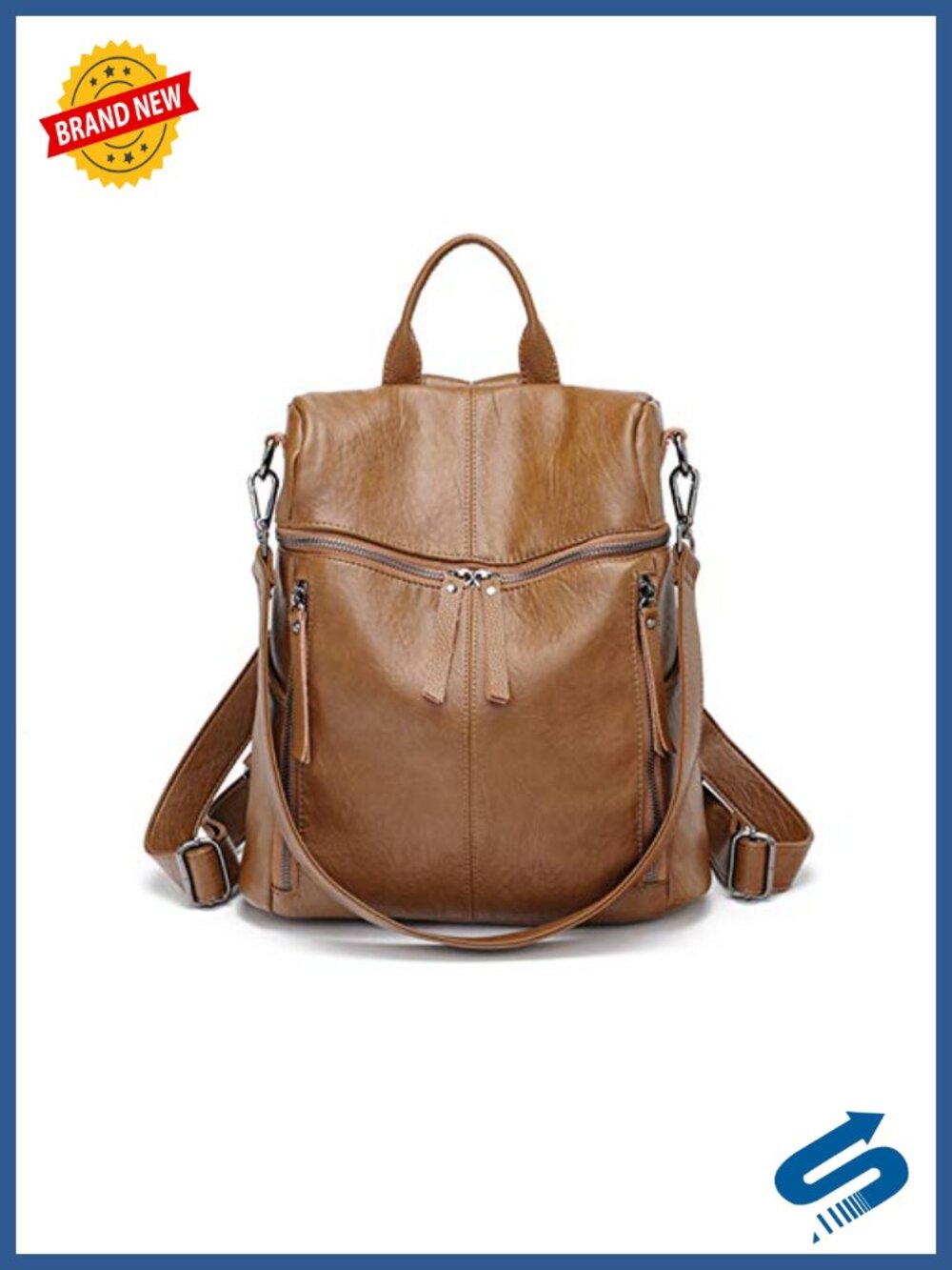 Faux Leather Waterproof Fashion Backpack Daypack Rucksack Travel Work